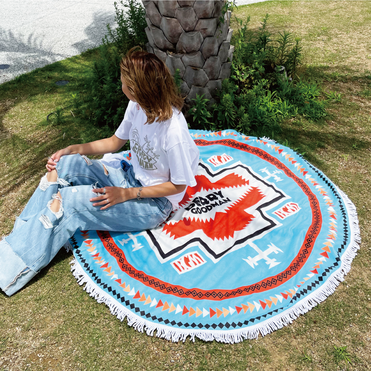 超好感祭円形ビーチタオル