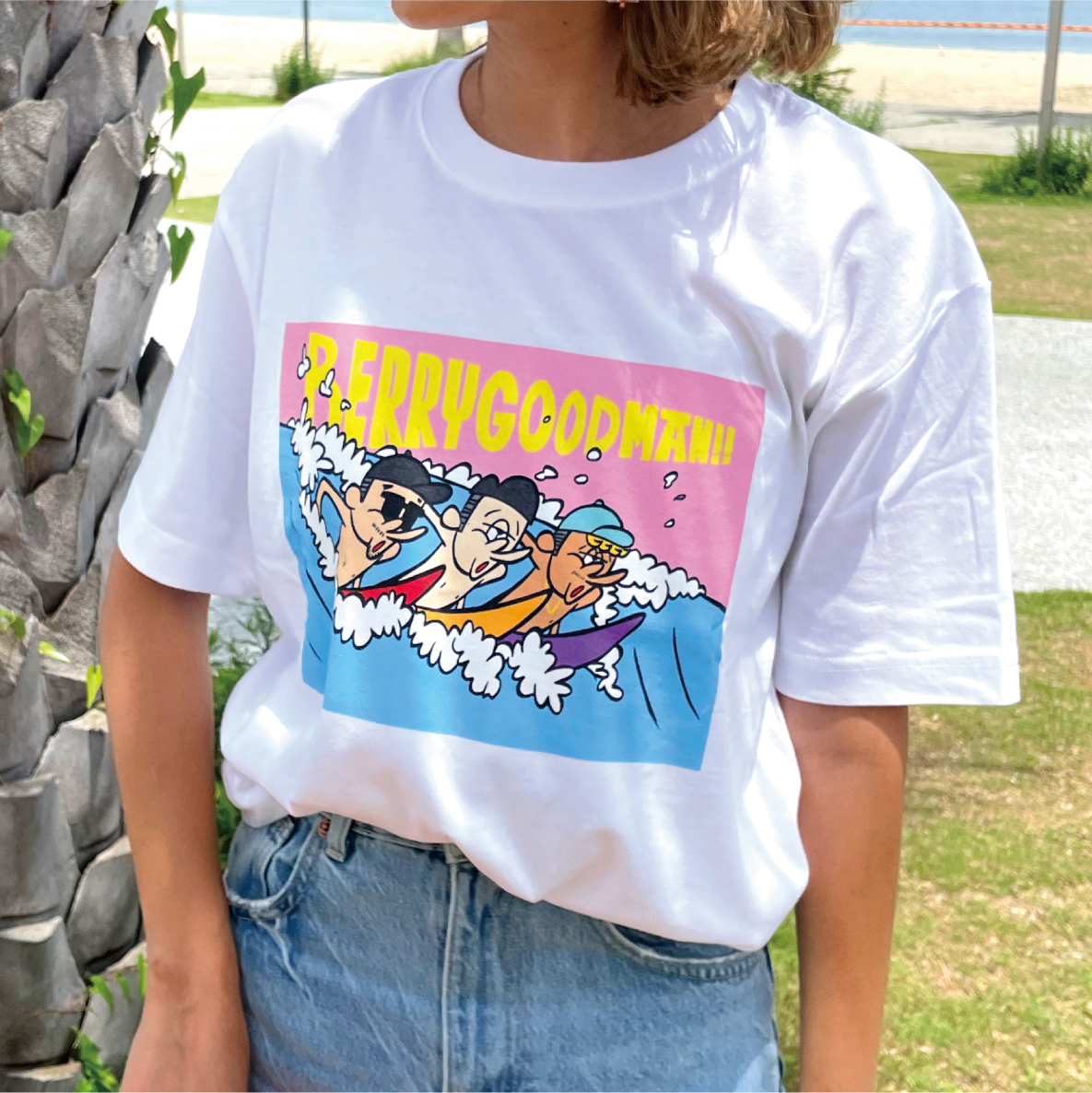 超好感祭イラストtシャツ ピンク ベリーグッドマン Arigato Music