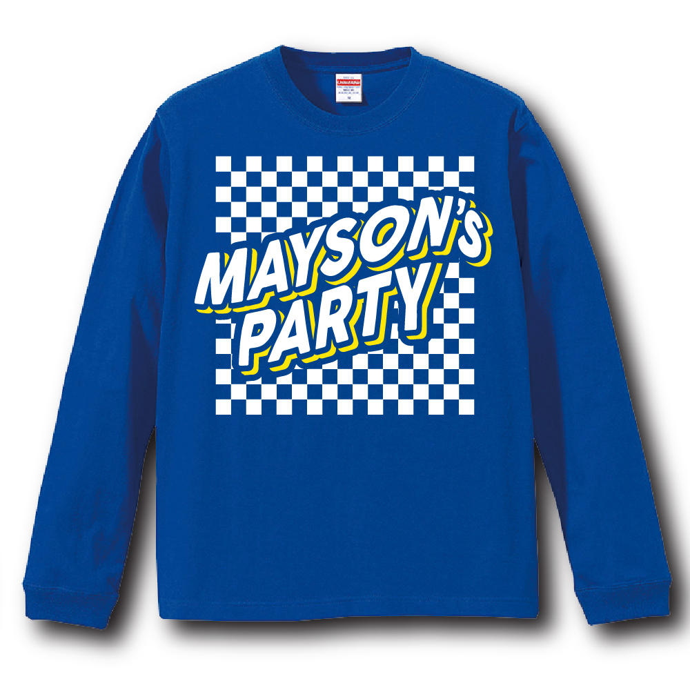 Checkered long sleeve-T-shirt(ブルー)