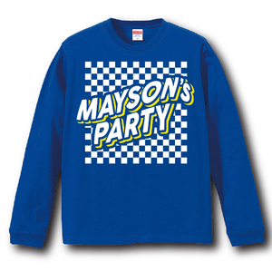 Checkered long sleeve-T-shirt(ブルー)