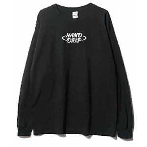 「HAND DRIP」ロングスリーブT-shirt (Black)